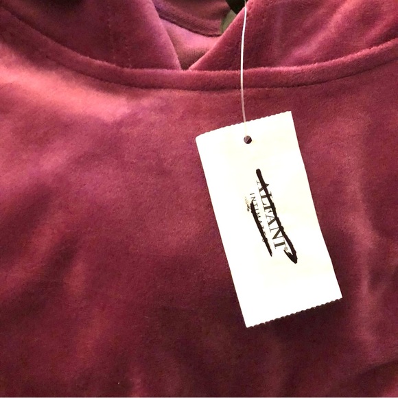 Alfani Velvet Pullover Hoodie Purple XS NWT - Picture 7 of 12